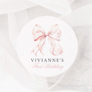 Sticker Rond Première fête de la fille aux pieds roses