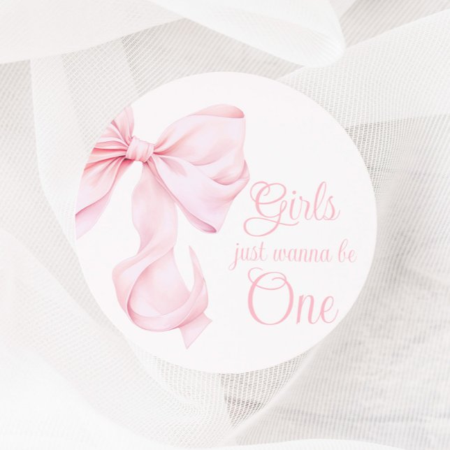 Sticker Rond Première fête de la fille aux pieds roses (Créateur téléchargé)
