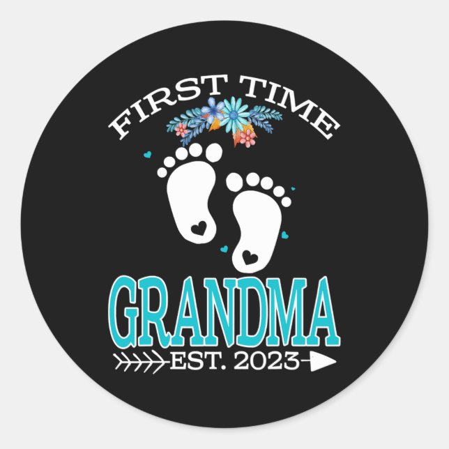 Sticker Rond Première Fête des pères Grandma 2023 À Être Bébé  (Devant)