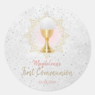 Sticker Rond Première fille communion