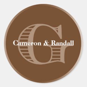 Sticker Rond Première G brun nom marque de nom parti