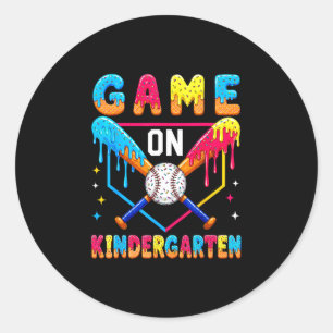 Sticker Rond Première journée de baseball en maternelle pour ga