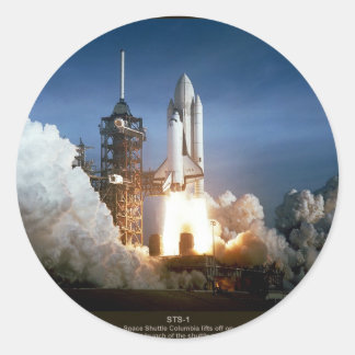 Sticker Rond Première navette spatiale lancer STS-1 Columbia