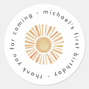 Sticker Rond Première Promenade Autour Du Soleil Anniversaire P