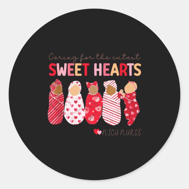 Sticker Rond Prendre Soin Des Plus Mignons Amours Infirmière Ni (Devant)
