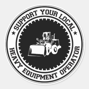 Sticker Rond Prenez en charge votre opérateur local d'équipemen