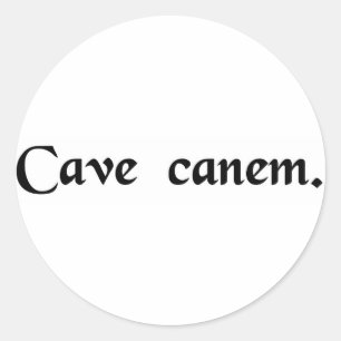 Sticker Rond Prenez garde du chien