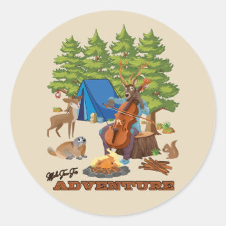 Sticker Rond Prenez Le Temps De Faire Du Camping Aventure Elk
