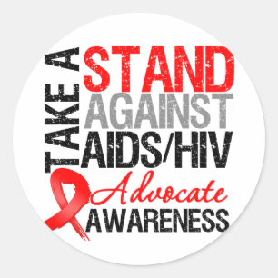 Sticker Rond Prenez une position contre HIV de SIDA
