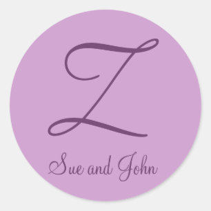 Sticker Rond Prénoms et Dernier sceau de mauve initial