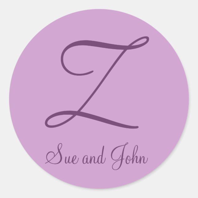 Sticker Rond Prénoms et Dernier sceau de mauve initial (Devant)