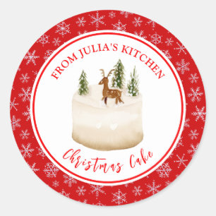 Sticker Rond Préparation de gâteau de Noël pour les fêtes
