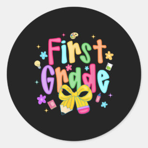 Sticker Rond Préparation rentrée scolaire 1re année Coquette Bo