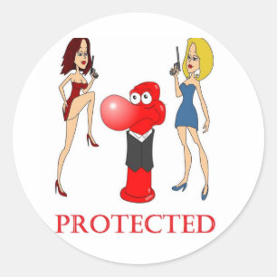 Sticker Rond Préservatif de type protégé