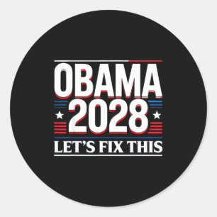 Sticker Rond Président Barack Obama 2028 Rtrait Patriotique Dém