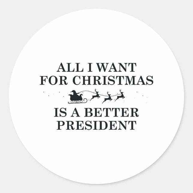 Sticker Rond Président de Noël (Devant)