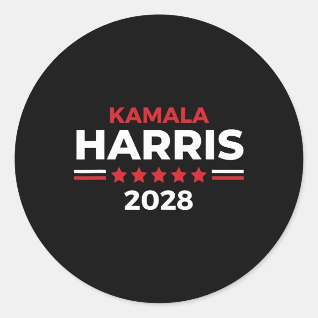 Sticker Rond Président Kamala Harris Pour Président 2028 (Devant)