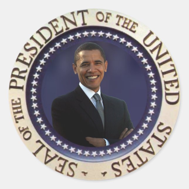 Sticker Rond Président Obama (Devant)