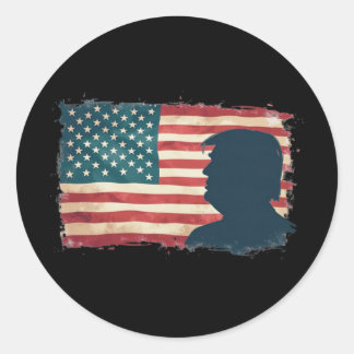 Sticker Rond Président Trump 2024 American Patriot Democracy 1