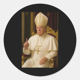 Sticker Rond Président Trump Pope 2025