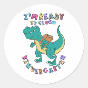 Sticker Rond Prêt à écraser la maternelle
