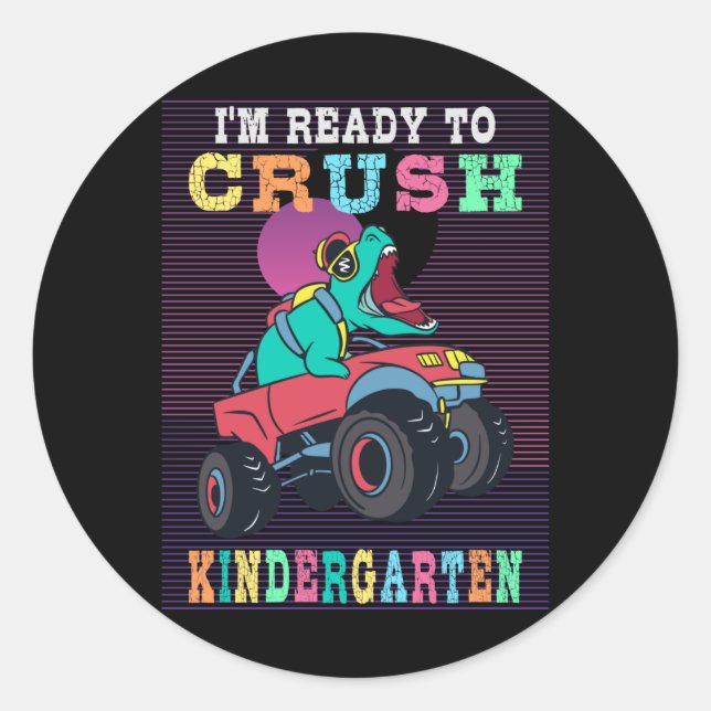 Sticker Rond Prêt à écraser la maternelle (Devant)