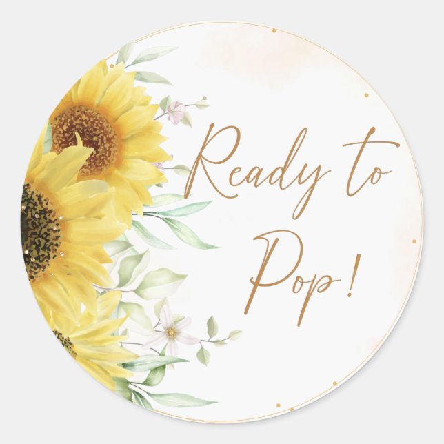 Sticker Rond Prêt à faire de l'aquarelle moderne Baby shower fl (Devant)