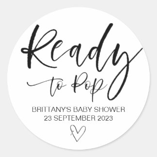 Sticker Rond Prêt À Pop Baby shower Cute Favoriser Cute