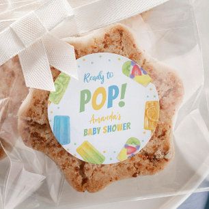 Sticker Rond Prêt À Pop Baby shower Popsicle Summer Party