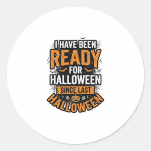 Sticker Rond Prêt pour Halloween Vintage Chemise Épouvante Desi