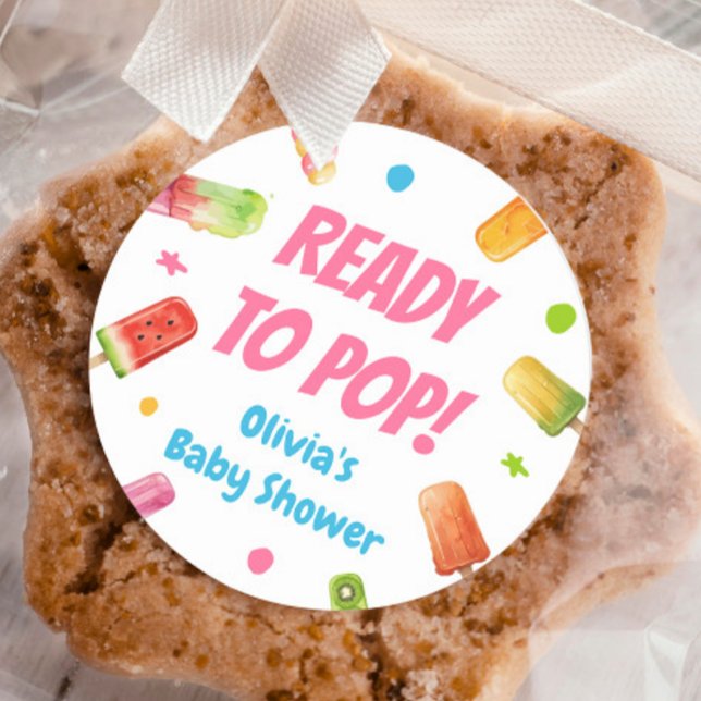 Sticker Rond Prêt pour le Baby shower pop (Créateur téléchargé)