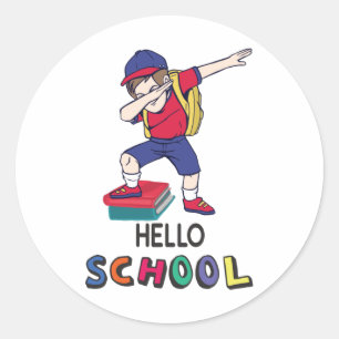 Sticker Rond Prêt pour l'école en ligne