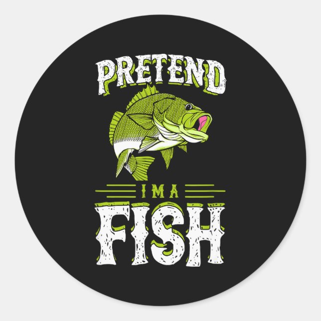 Sticker Rond Pretend I'm A Fish B Funny Cute Lazy Halloween Cos (Devant)
