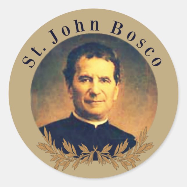 Sticker Rond Prêtre de St. John Bosco (Devant)