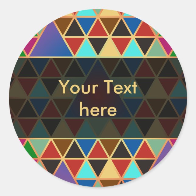 Sticker Rond Pretty triangle pattern III + your ideas (Devant)