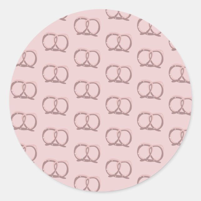 Sticker Rond Pretzel Salé Twist Motif Party (Devant)