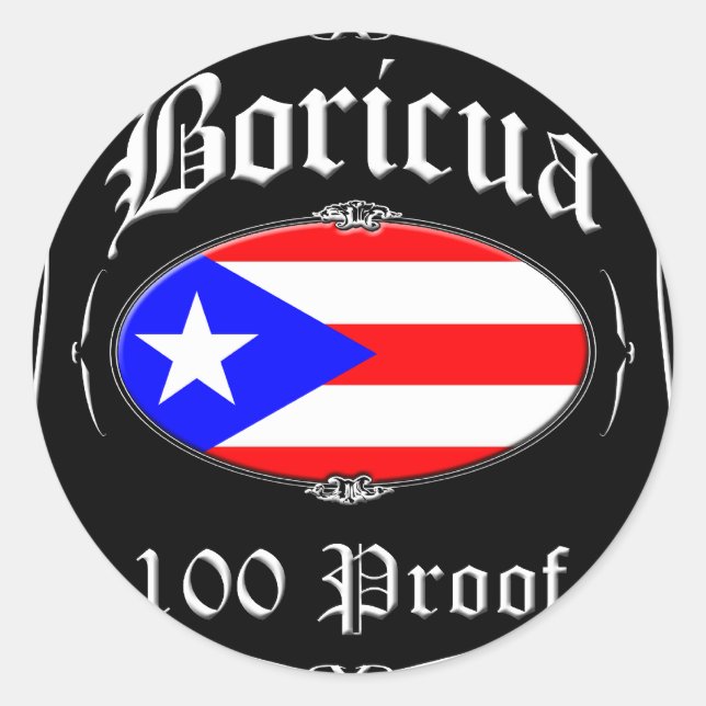 Sticker Rond Preuve Boricua 100 (Devant)