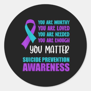 Sticker Rond Prévention de la sensibilisation au suicide 