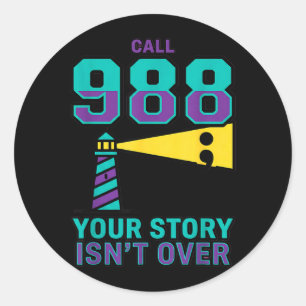 Sticker Rond Prévention du suicide 988 - Appelez le 988 Votre h