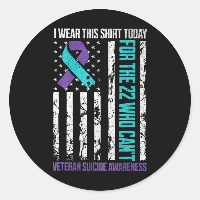 Sticker Rond Prévention du suicide chez les vétérans Crise de s (Devant)