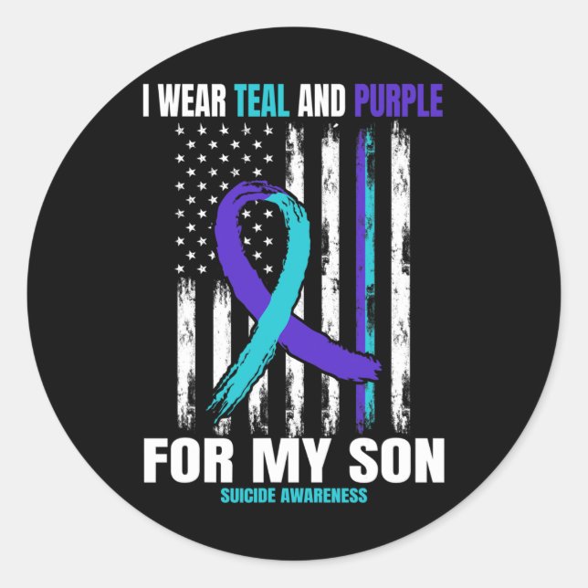 Sticker Rond Prévention du suicide Fils Femmes Hommes Amérique (Devant)