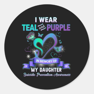 Sticker Rond Prévention Du Suicide Je Porte Une Turquoise Mémoi