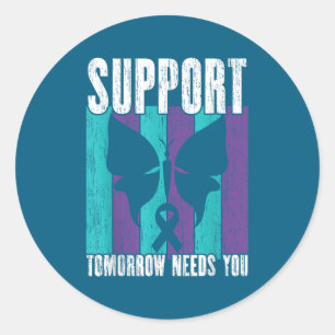 Sticker Rond Prévention du suicide suprt demain _ I pour suprte