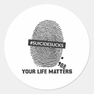 Sticker Rond Prévention du suicide vos problèmes de vie Suicide