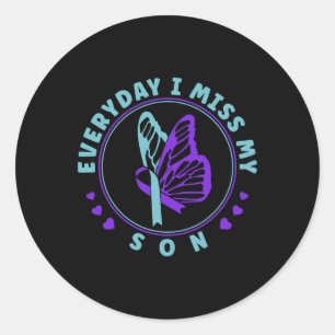 Sticker Rond Prévention Sensibilisation Chaque Jour Mon Fils Me