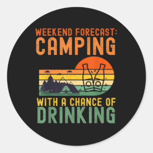 Sticker Rond Prévisions de week-end Camping avec possibilité de