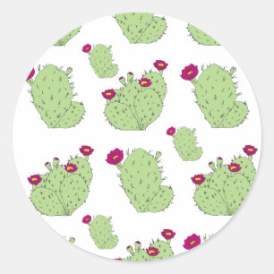 Sticker Rond Prickly Pear Motif Texas State Plante Cactus Love