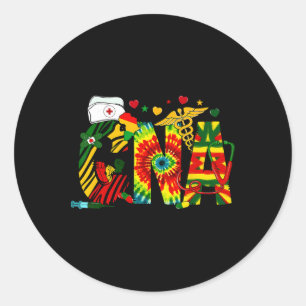 Sticker Rond Pride Cna Nurse JunetDix Melanin Nurse African A