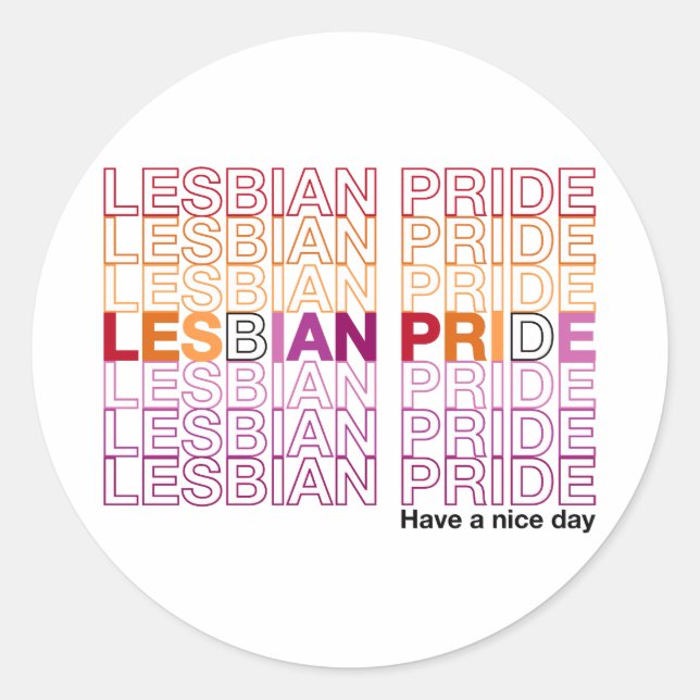 Sticker Rond Pride lesbienne (Devant)