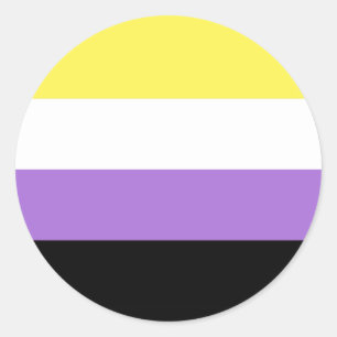 Sticker Rond Pride non binaire